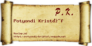 Potyondi Kristóf névjegykártya