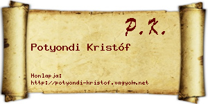 Potyondi Kristóf névjegykártya